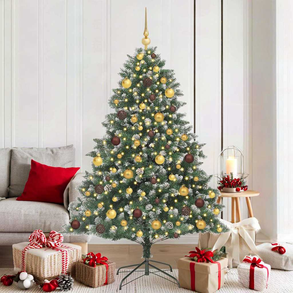 Vidaxl kunstkerstboom met 300 led groen 180 cm pvc en plastic en staal