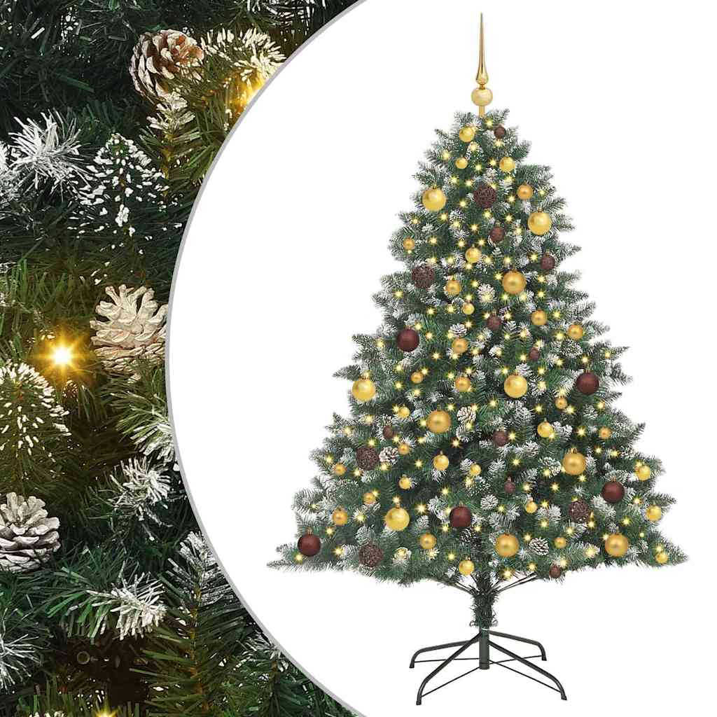 Vidaxl kunstkerstboom met 300 led groen 180 cm pvc en plastic en staal