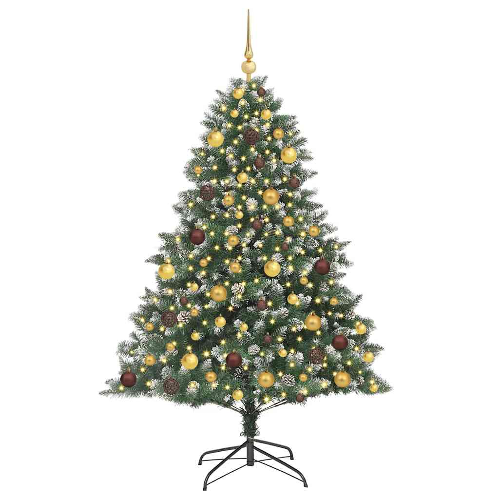 Vidaxl kunstkerstboom met 300 led groen 180 cm pvc en plastic en staal