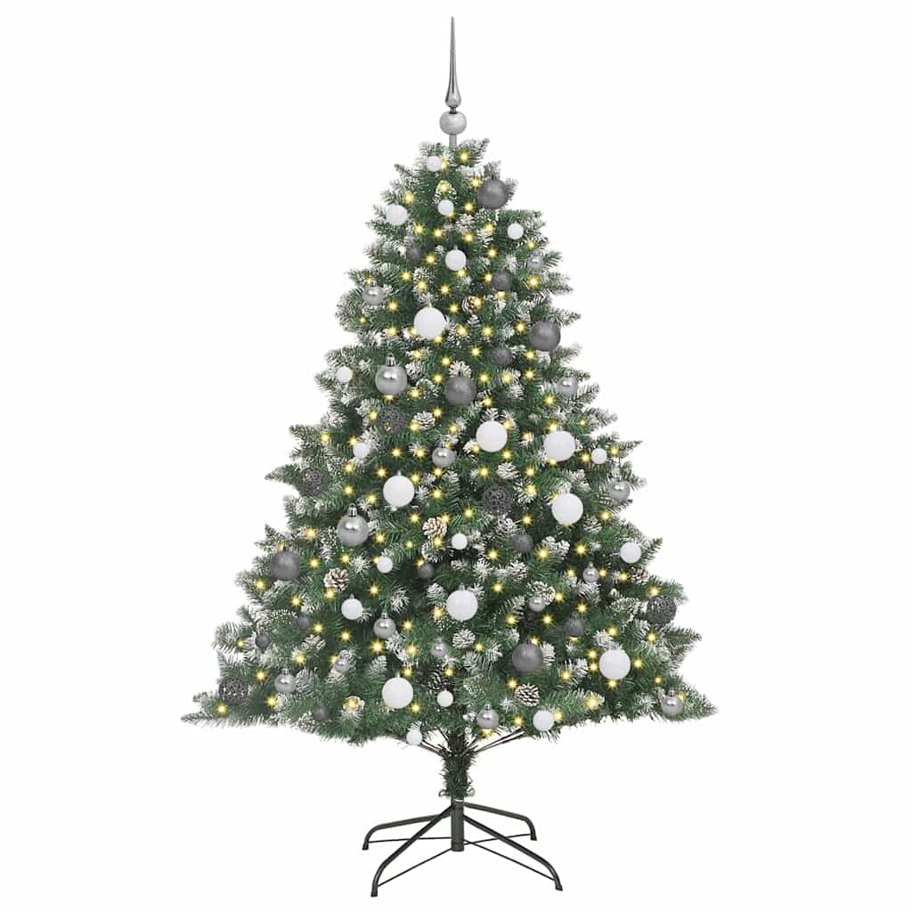 Vidaxl kunstkerstboom met 300 led groen 180 cm pvc en plastic en staal