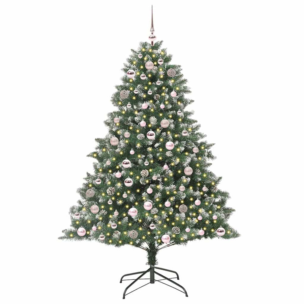Vidaxl kunstkerstboom met 300 led groen 180 cm pvc en plastic en staal
