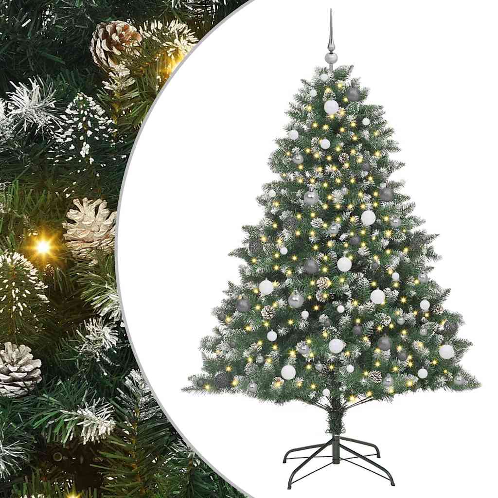 Vidaxl kunstkerstboom met 300 led groen 210 cm pvc en plastic en staal