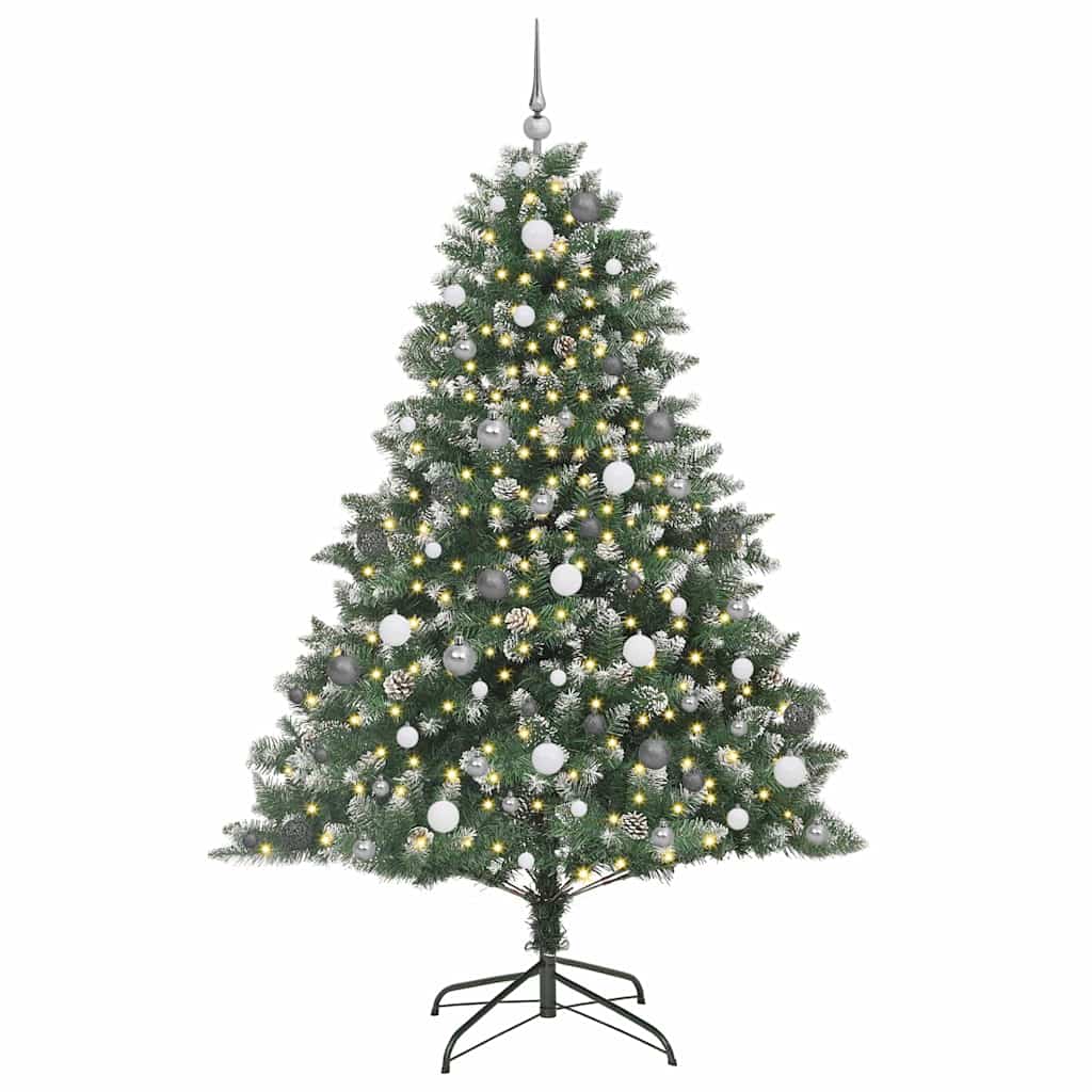 Vidaxl kunstkerstboom met 300 led groen 210 cm pvc en plastic en staal