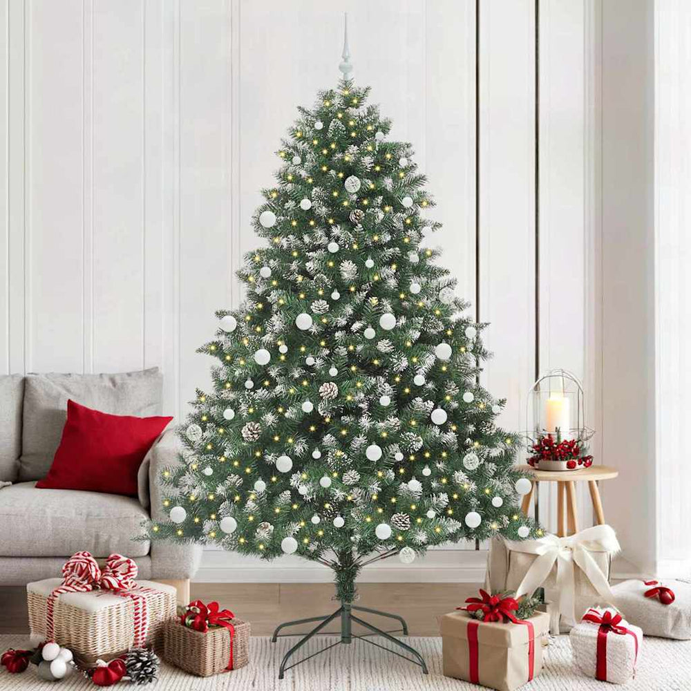 Vidaxl kunstkerstboom met 300 led groen 210 cm pvc en plastic en staal