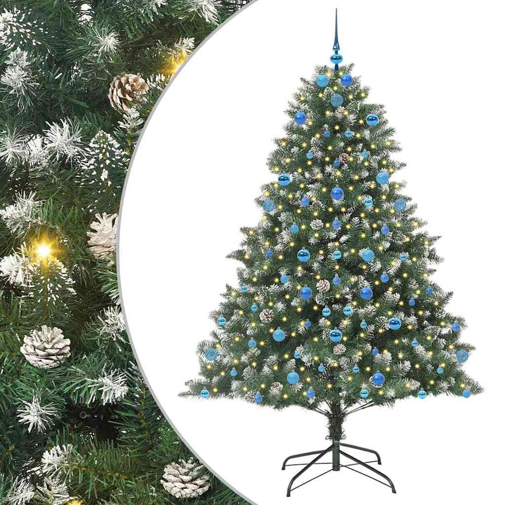 Vidaxl kunstkerstboom met 300 led groen 210 cm pvc en plastic en staal