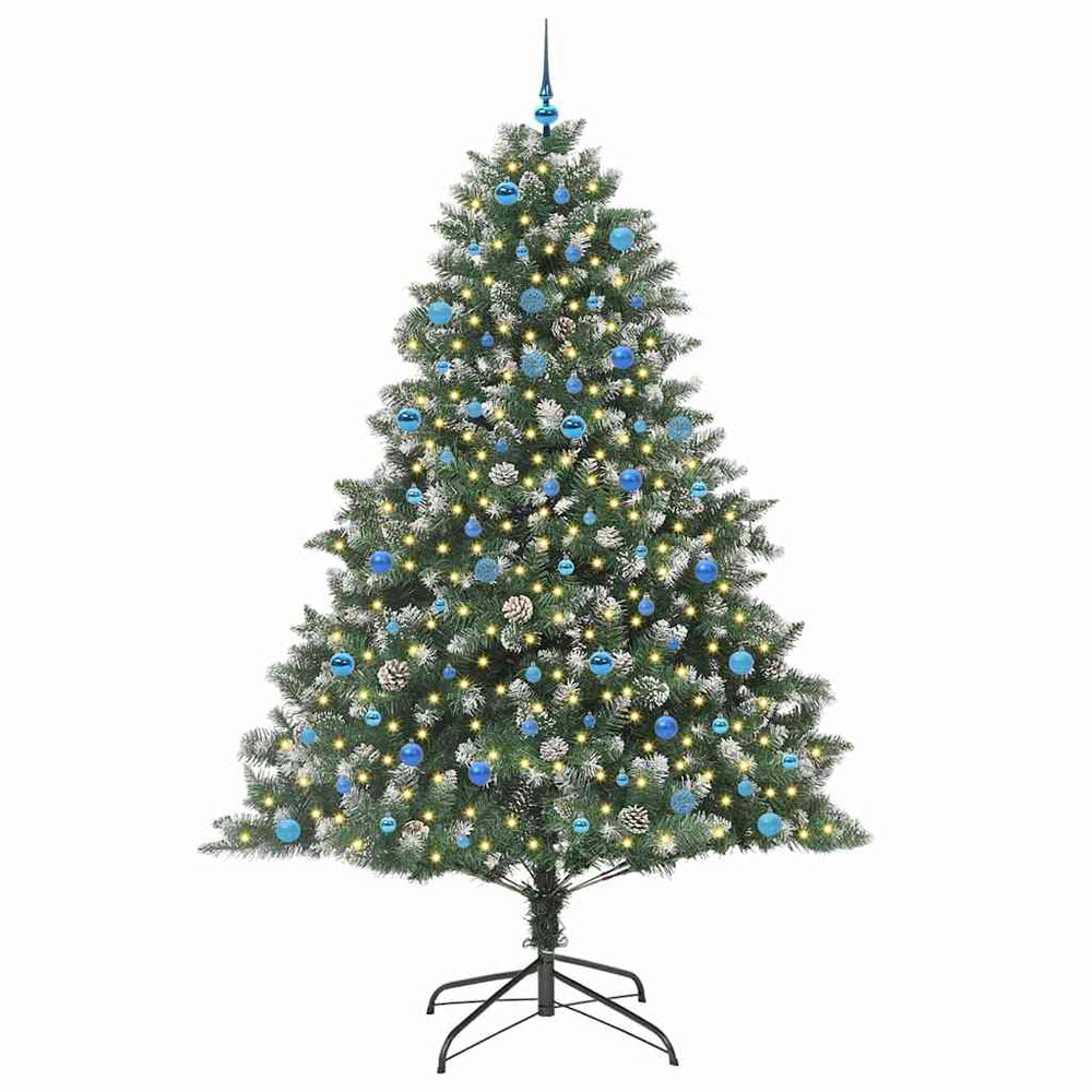 Vidaxl kunstkerstboom met 300 led groen 240 cm pvc en plastic en staal