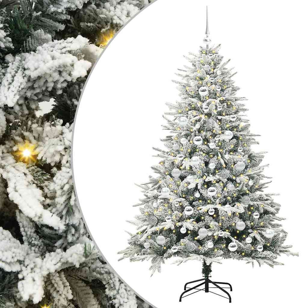 Vidaxl artificial pre-lit kerstboom met ballenset groen 180 cm