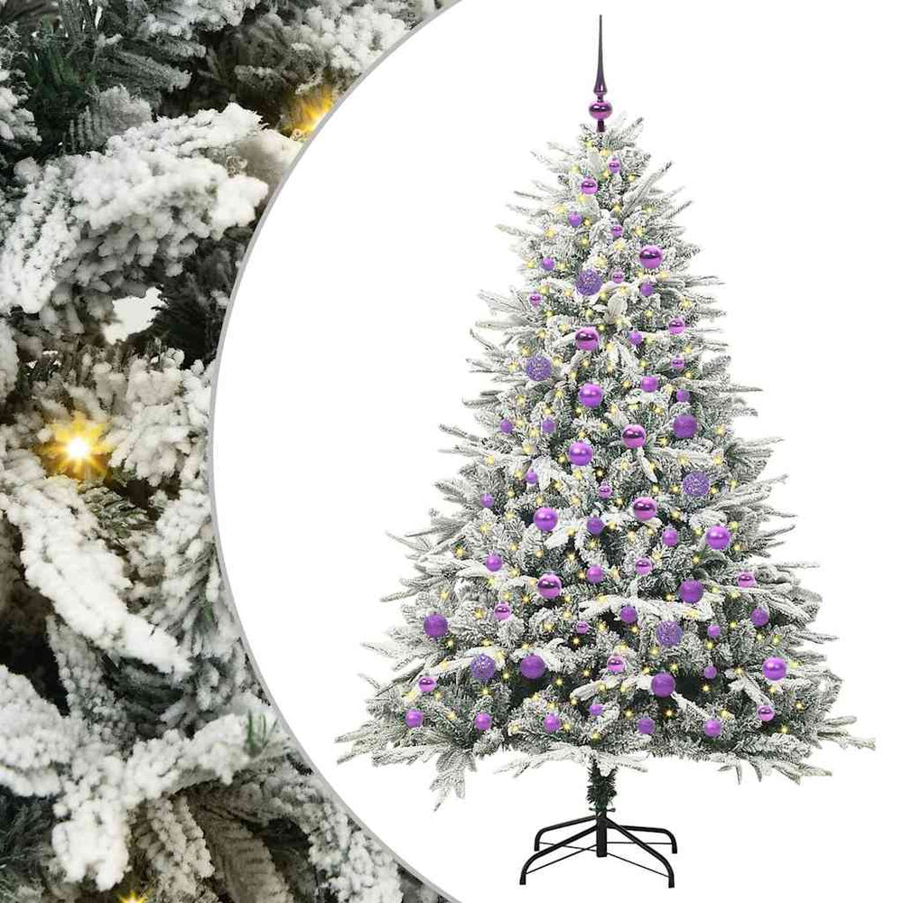 Vidaxl artificial pre-lit kerstboom met ballenset groen 180 cm