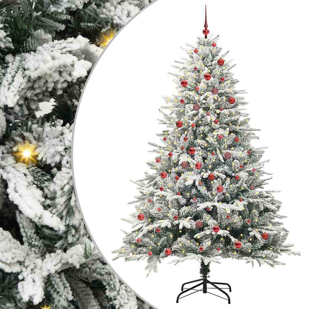 Vidaxl artificial pre-lit kerstboom met ballenset groen 210 cm