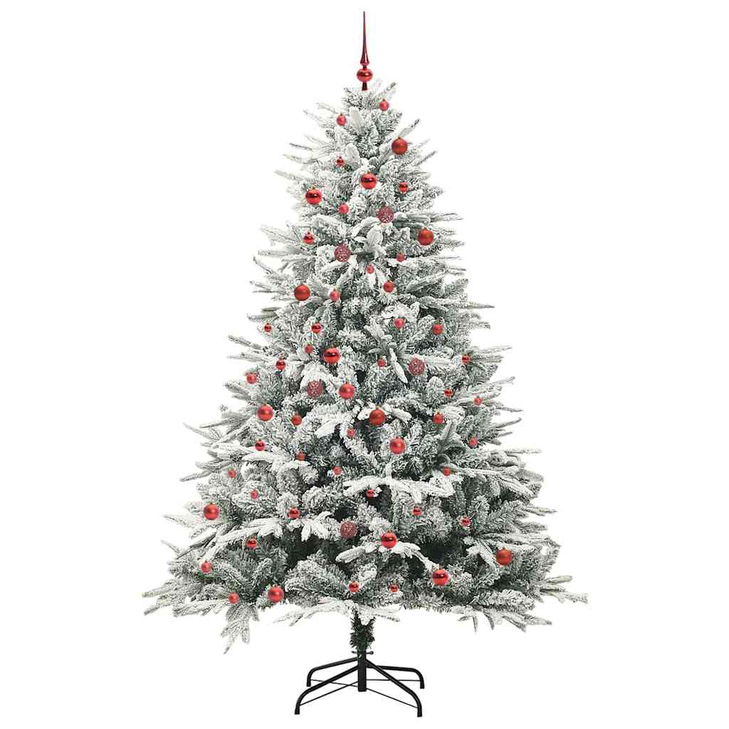 Vidaxl artificial pre-lit kerstboom met ballenset groen 210 cm