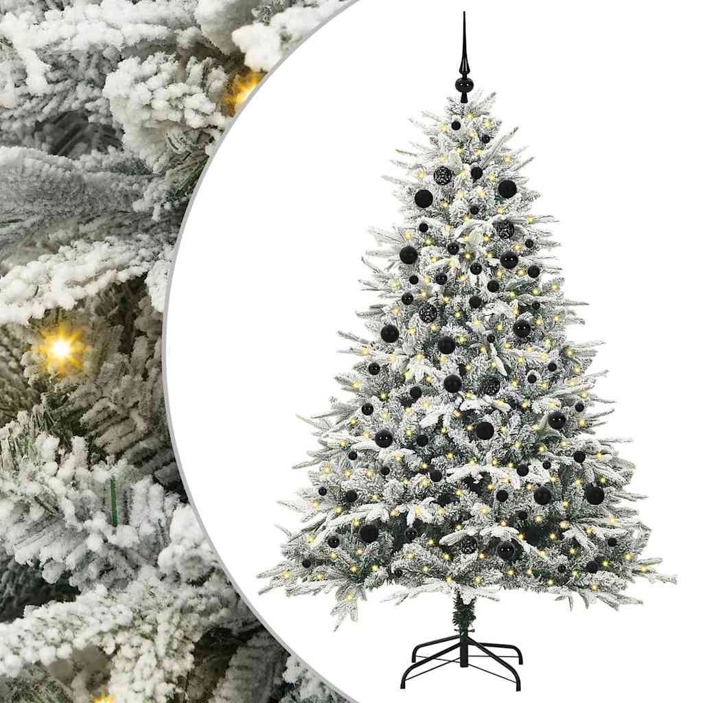 Vidaxl artificial pre-lit kerstboom met ballenset groen 210 cm
