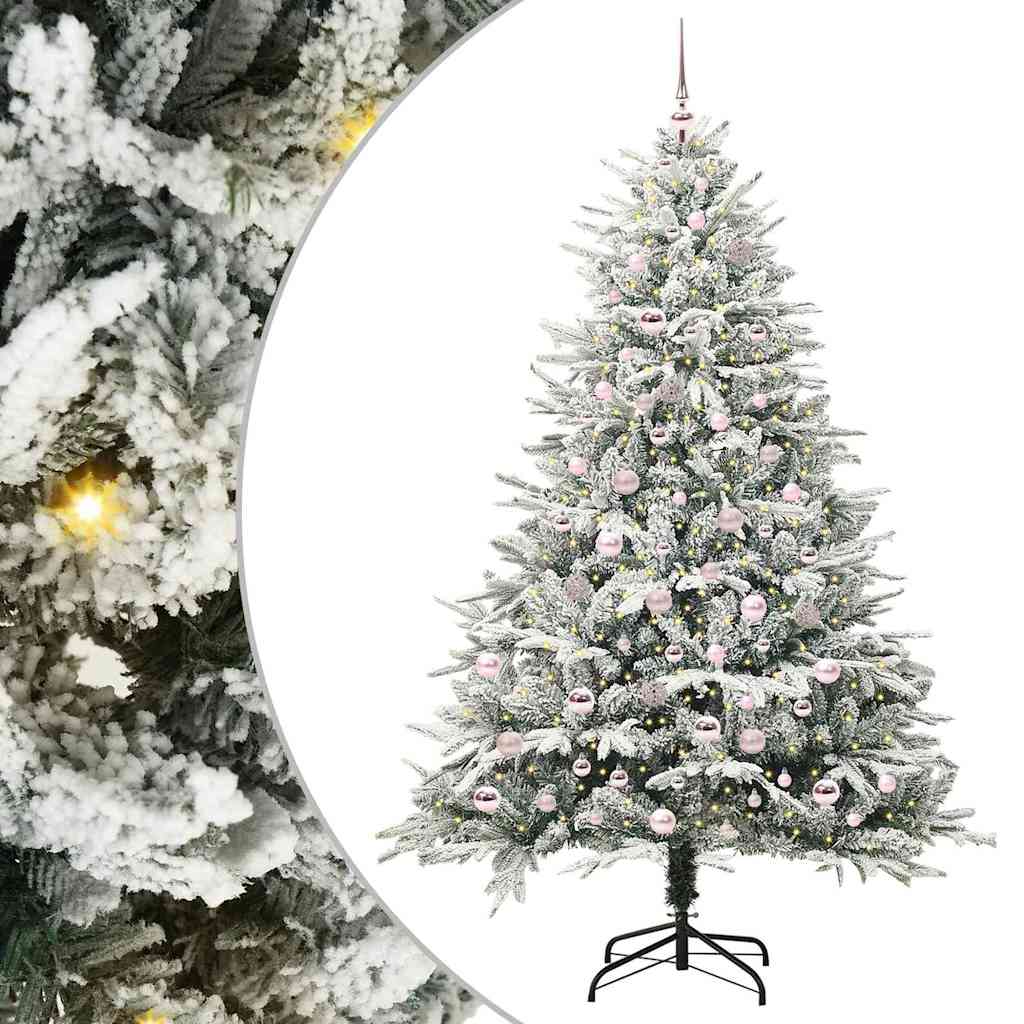 Vidaxl artificial pre-lit kerstboom met ballenset groen 210 cm