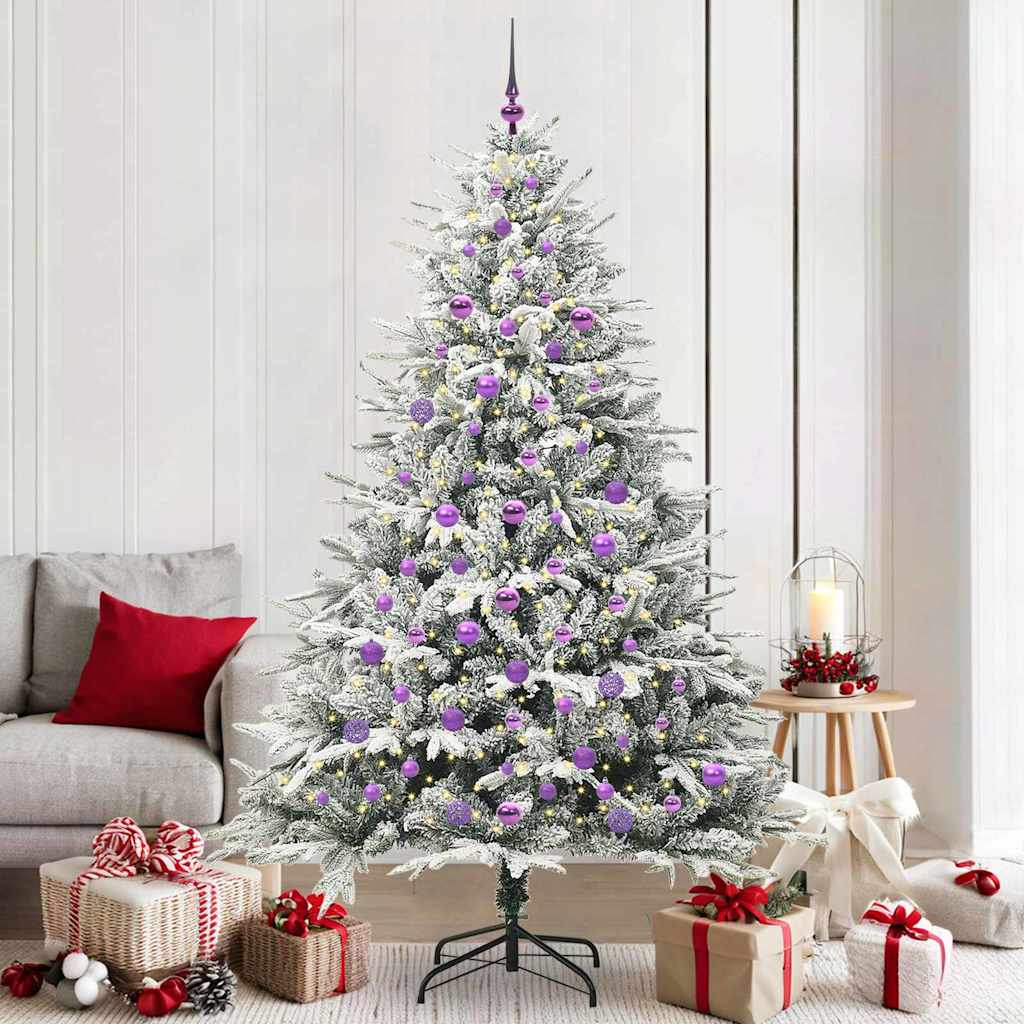 Vidaxl artificial pre-lit kerstboom met ballenset groen 210 cm