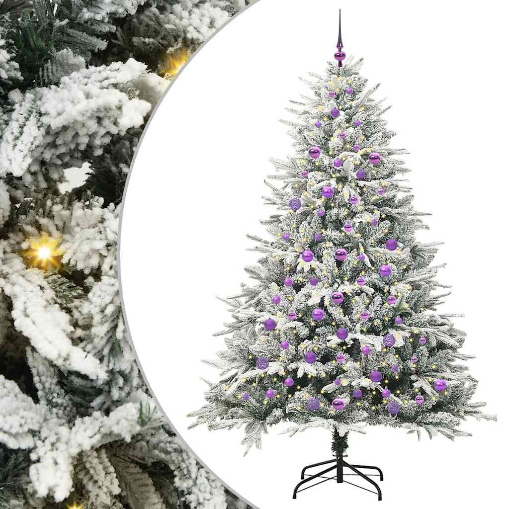 Vidaxl artificial pre-lit kerstboom met ballenset groen 210 cm