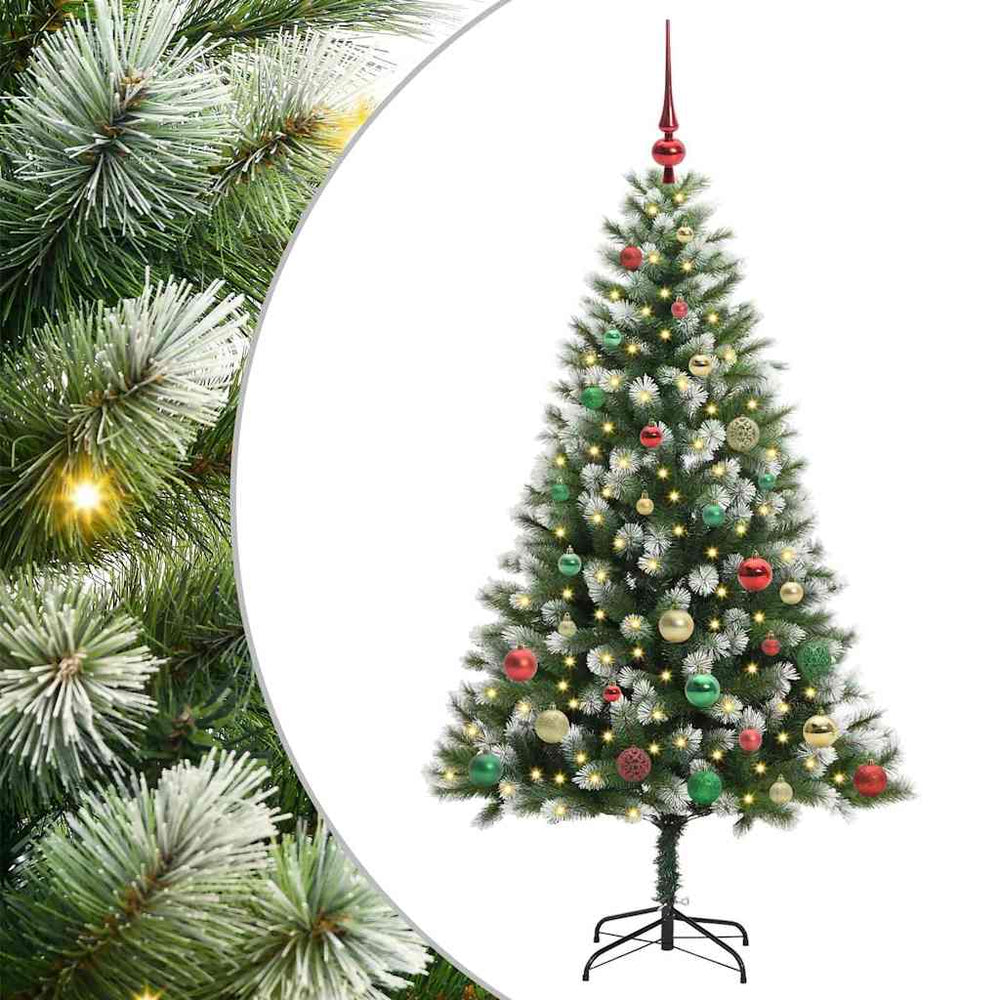Vidaxl kunstmatige scharnierkerstboom met bedekte sneeuw 150 cm
