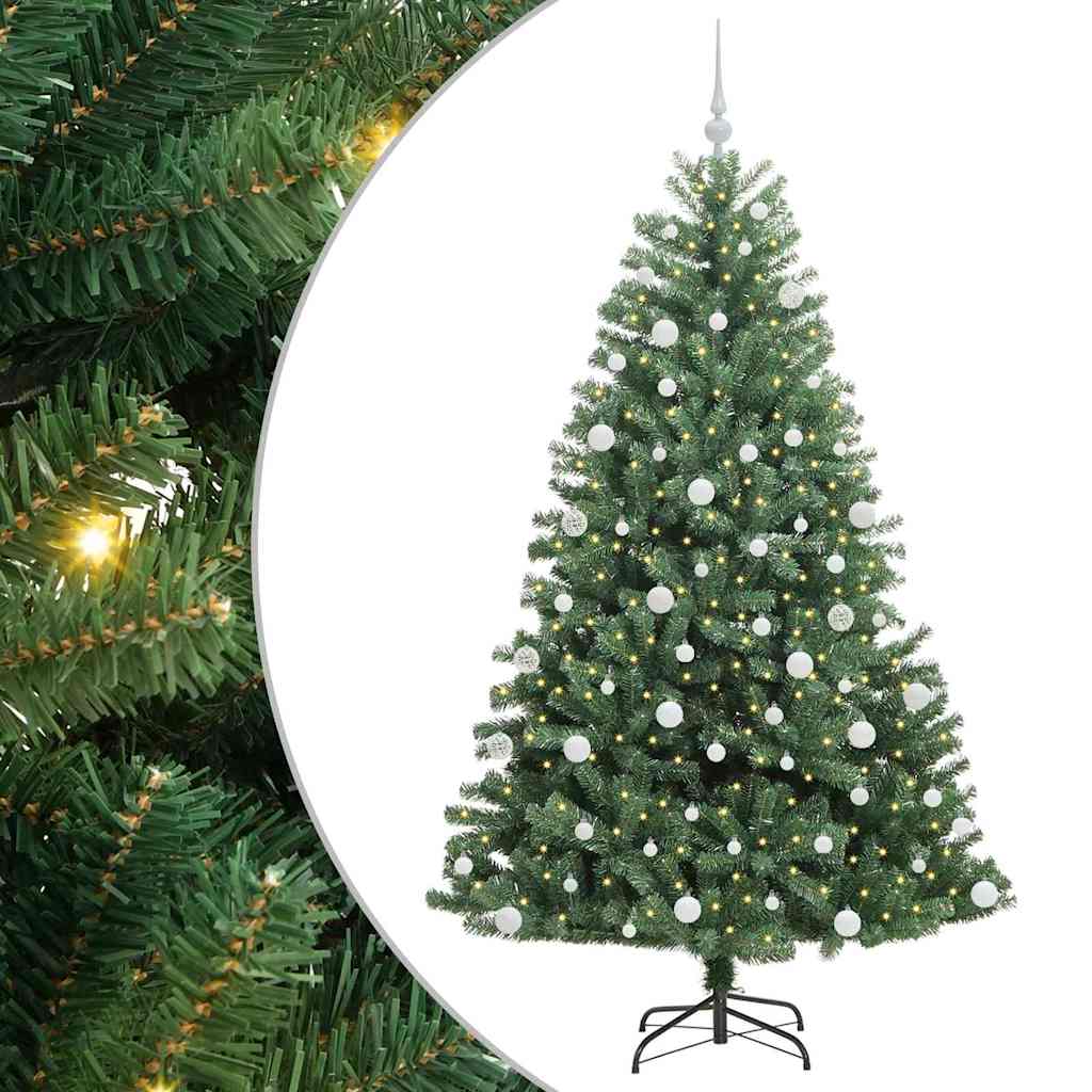 Vidaxl kunstmatige inklapbare kerstboom groen 180 cm pvc en metaal