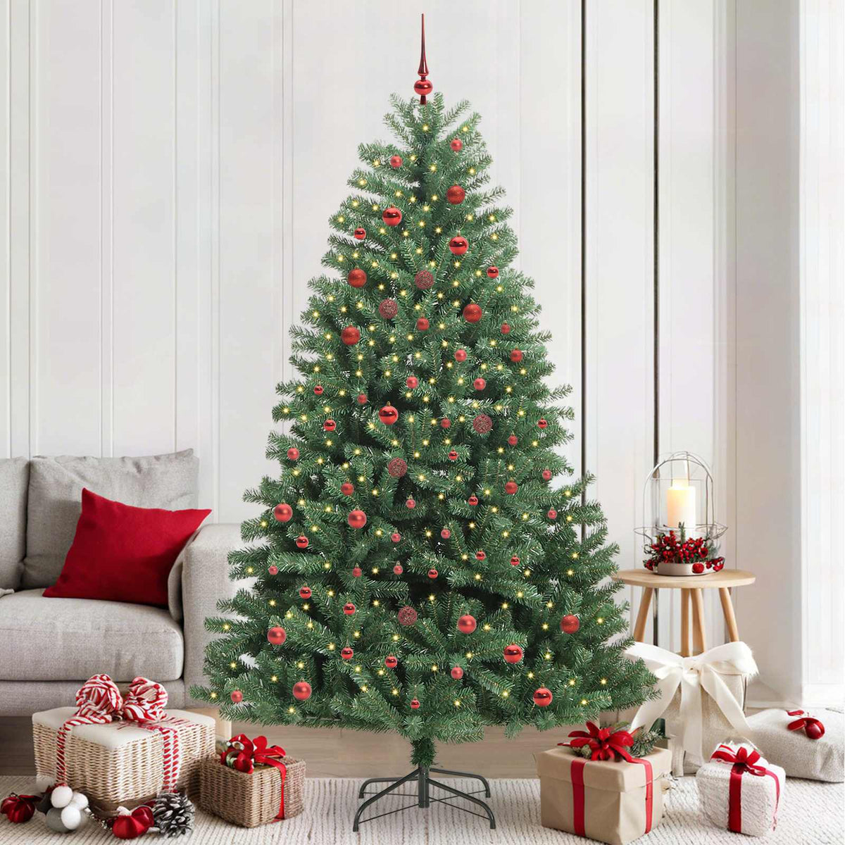 Vidaxl kunstmatige inklapbare kerstboom groen 210 cm pvc en metaal