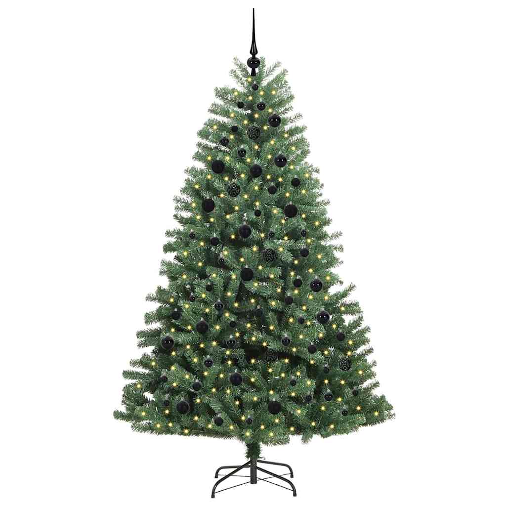 Vidaxl kunstmatige inklapbare kerstboom groen 210 cm pvc en metaal