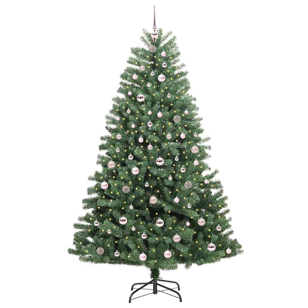 Vidaxl kunstmatige inklapbare kerstboom groen 210 cm pvc en metaal