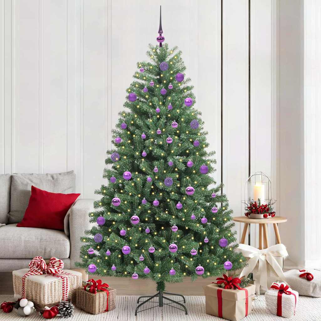 Vidaxl kunstmatige inklapbare kerstboom groen 210 cm pvc en metaal