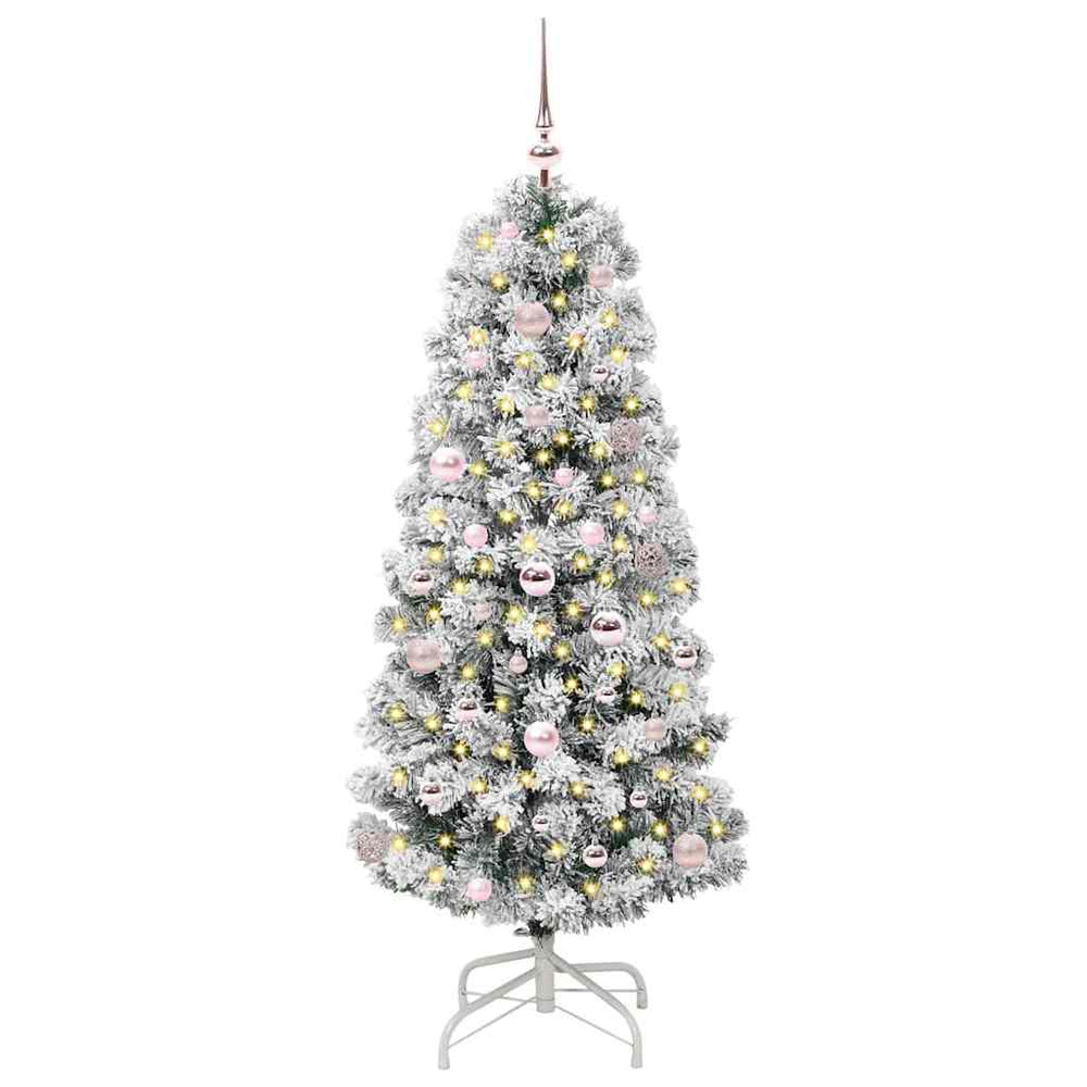 Vidaxl kunstmatige inklapbare kerstboom groen en wit 150 cm
