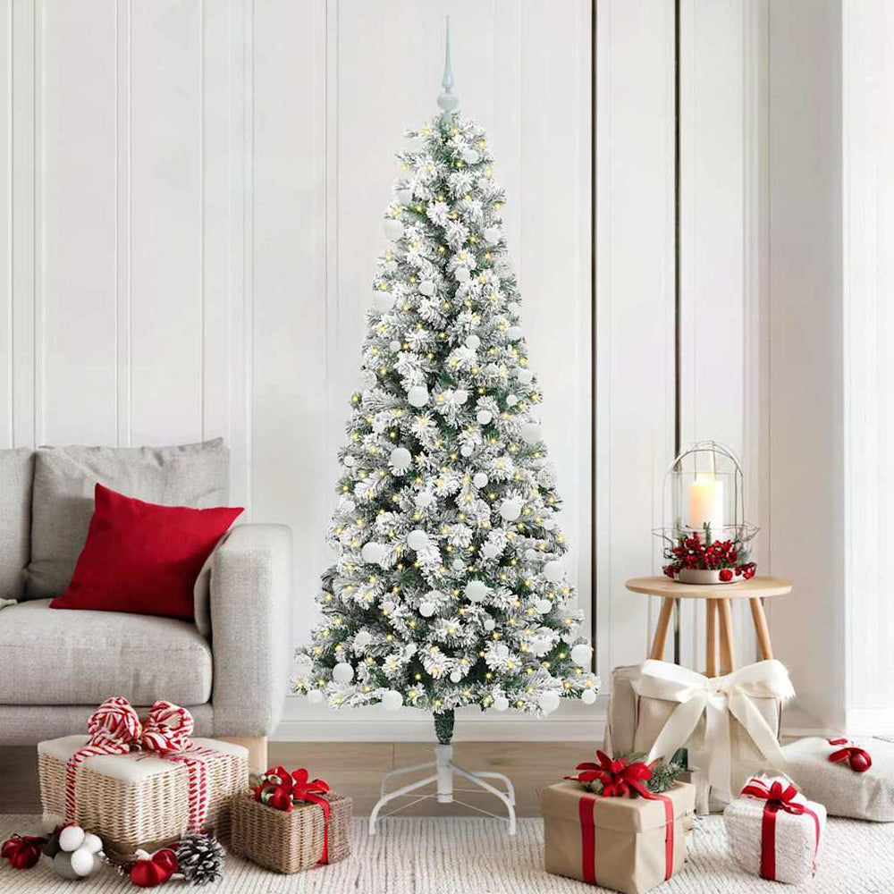 Vidaxl kunstmatige inklapbare kerstboom groen en wit 180 cm