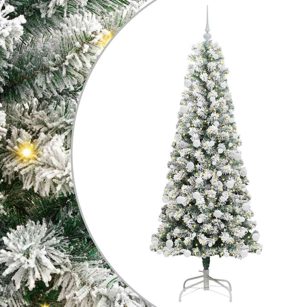 Vidaxl kunstmatige inklapbare kerstboom groen en wit 180 cm