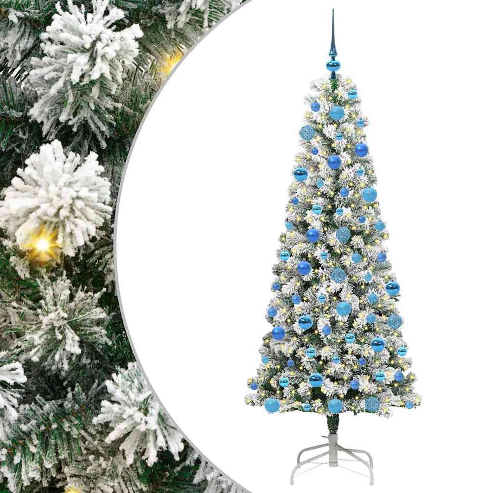 Vidaxl kunstmatige inklapbare kerstboom groen en wit 180 cm