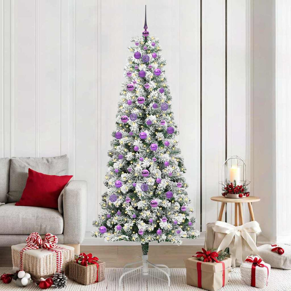 Vidaxl kunstmatige inklapbare kerstboom groen en wit 210 cm