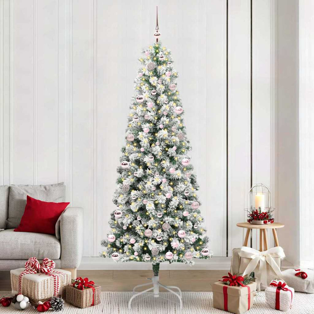 Vidaxl kunstmatige inklapbare kerstboom groen en wit 240 cm