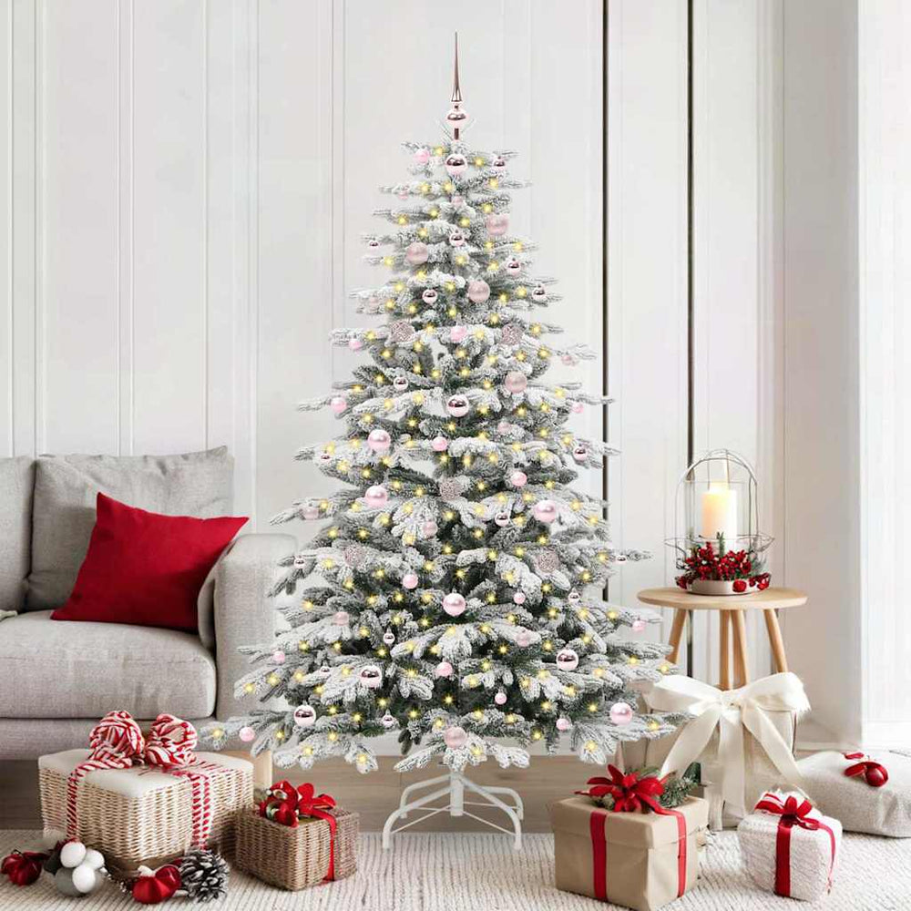 Vidaxl kunstmatige inklapbare kerstboom wit 180 cm pe en pvc