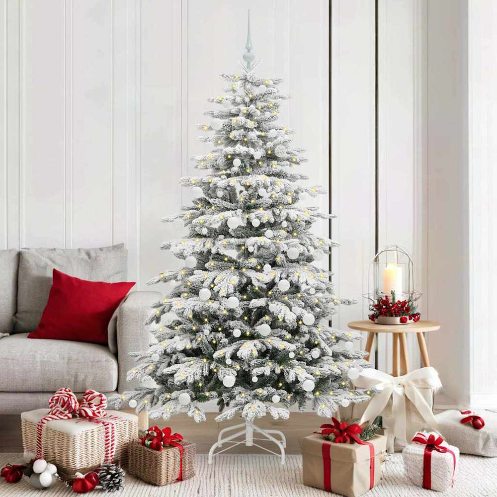 Vidaxl kunstmatige inklapbare kerstboom wit 180 cm pe en pvc