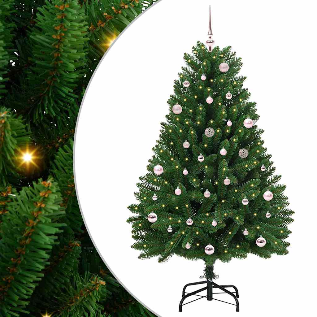 Vidaxl kunstkerstboom 150 cm 150 led's warmwit pvc en staal groen
