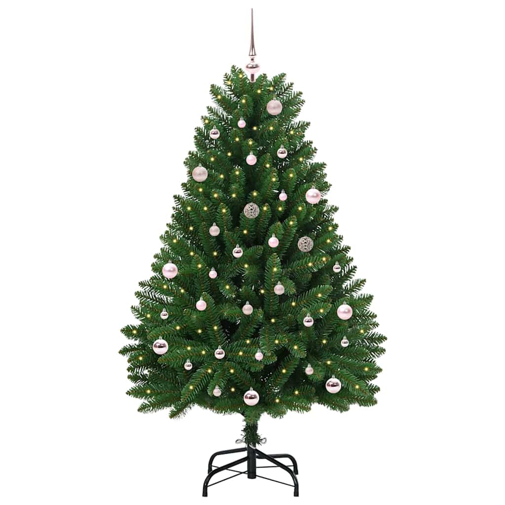 Vidaxl kunstkerstboom 150 cm 150 led's warmwit pvc en staal groen