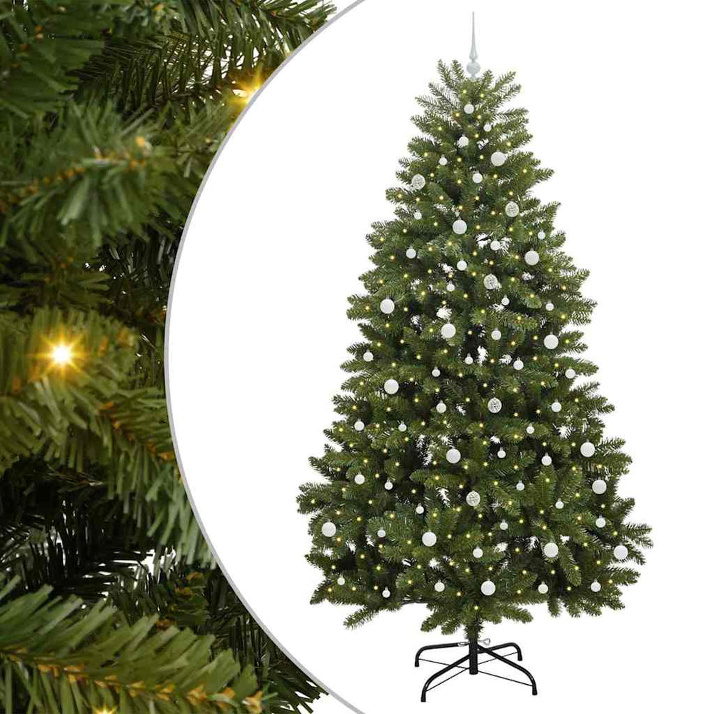 Vidaxl kunstkerstboom met 300 led groen 240 cm pvc en metaal