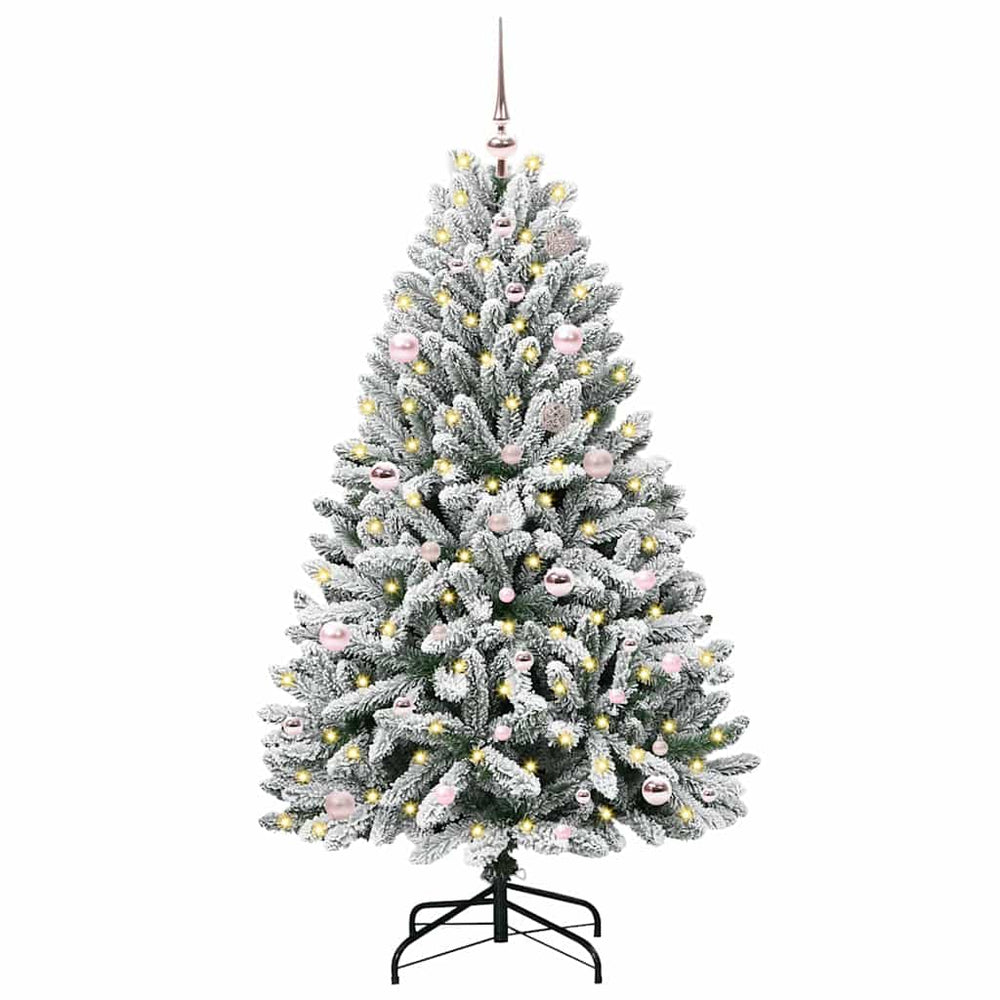 Vidaxl kunstkerstboom met 150 led groen en wit 150 cm pvc en metaal