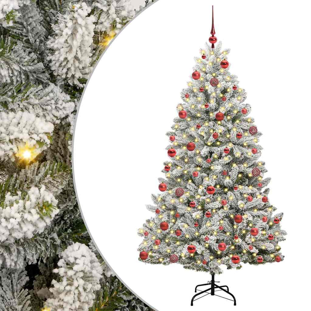 Vidaxl kunstkerstboom met 300 led groen en wit 180 cm pvc en metaal