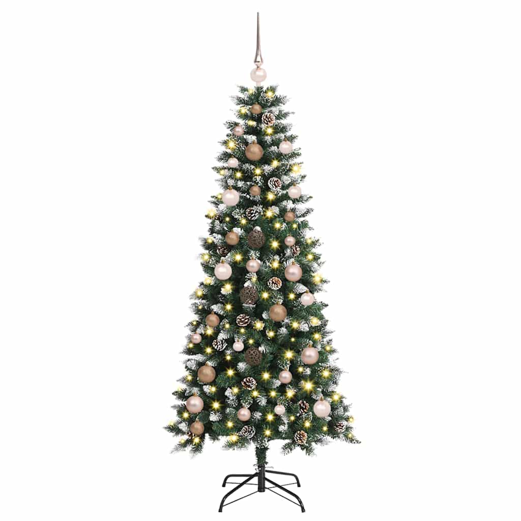 Vidaxl kunstkerstboom met 150 led groen 150 cm pvc en plastic en staal