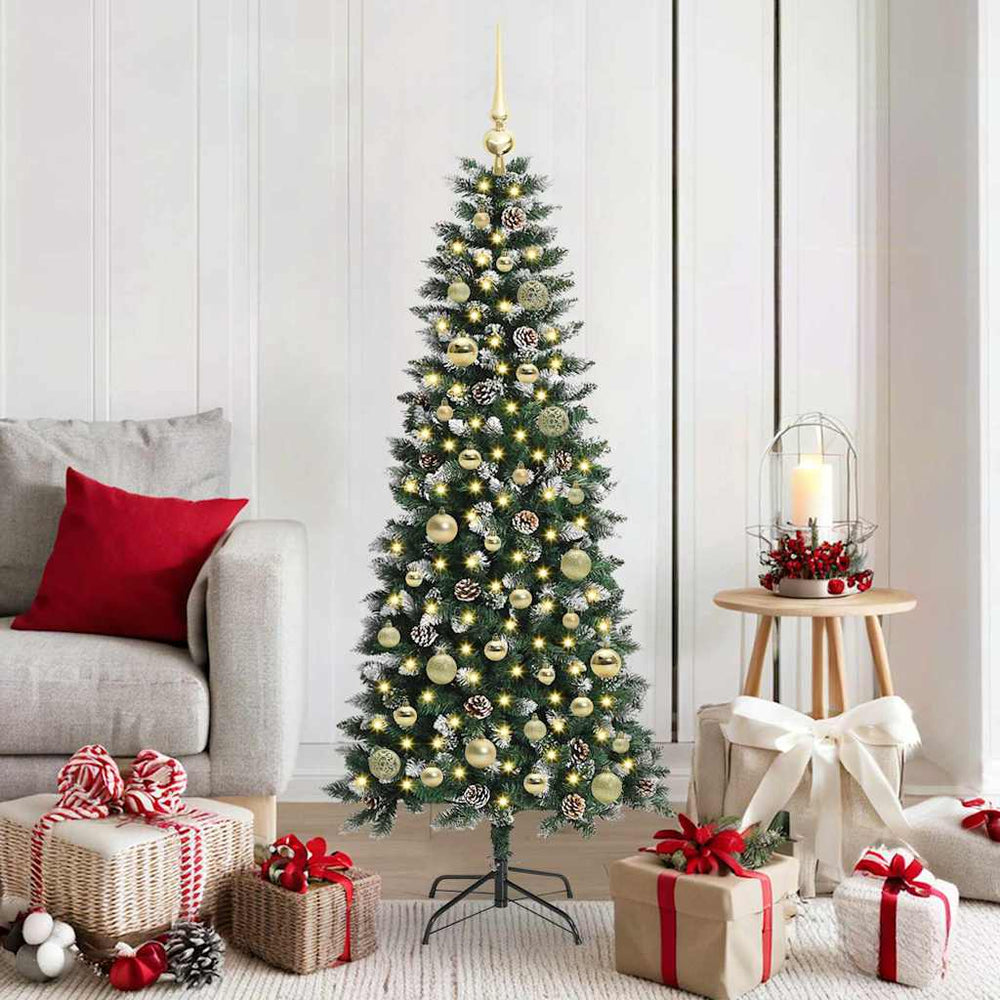 Vidaxl kunstkerstboom met 150 led groen 150 cm pvc en plastic en staal