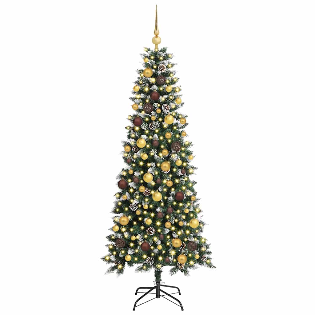 Vidaxl kunstkerstboom met 300 led groen 180 cm pvc en plastic en staal