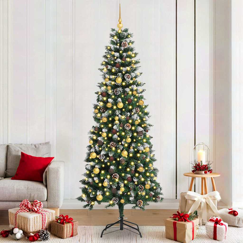 Vidaxl kunstkerstboom met 300 led groen 210 cm pvc en plastic en staal
