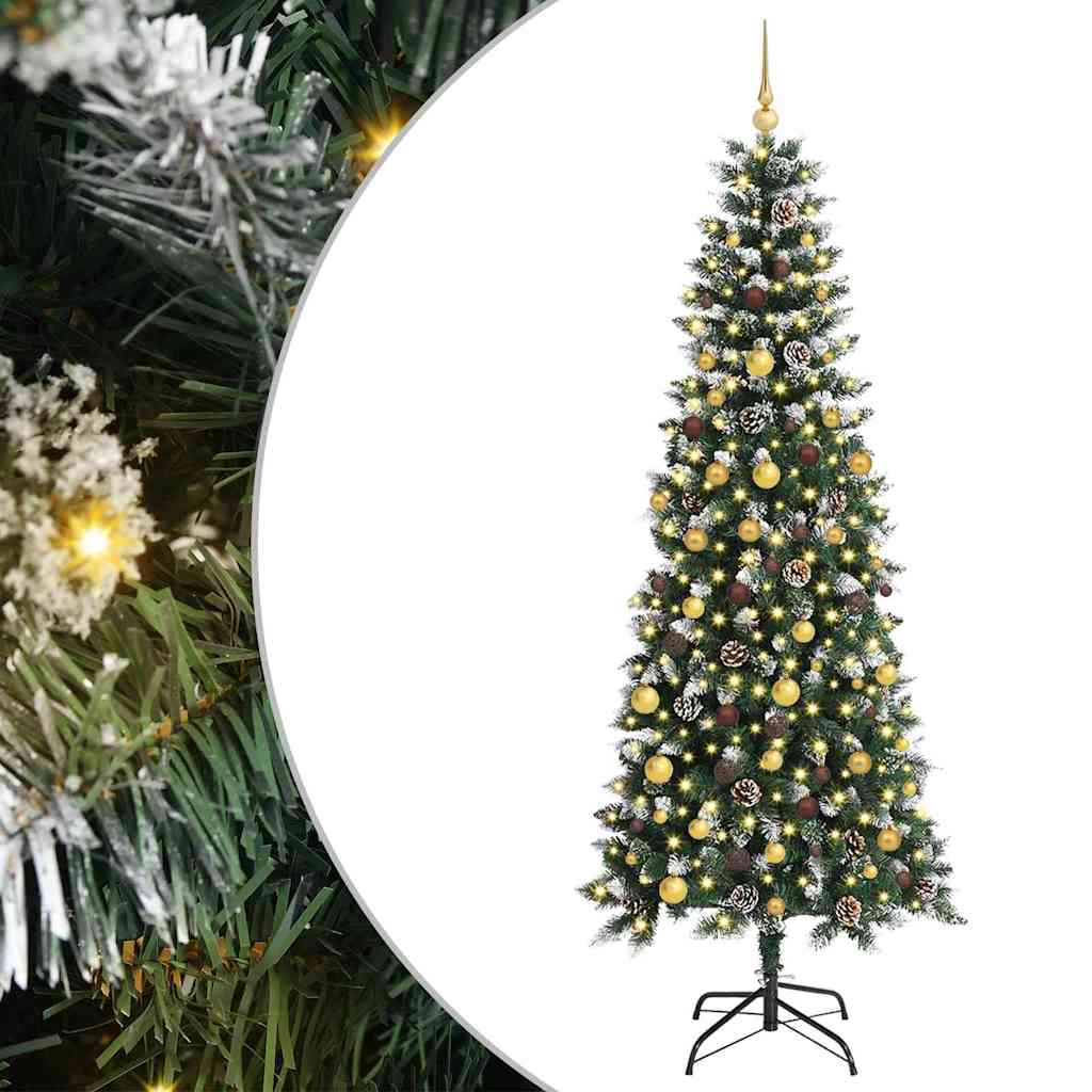 Vidaxl kunstkerstboom groen 210 cm pvc en plastic en staal
