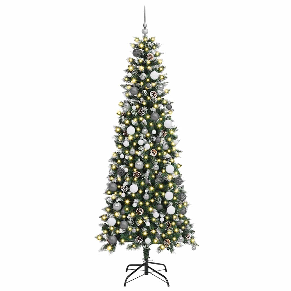 Vidaxl kunstkerstboom groen 210 cm pvc en plastic en staal