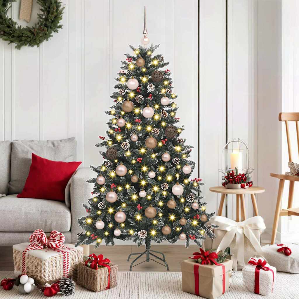 Vidaxl kunstkerstboom met 150 led groen 150 cm pvc en plastic en staal