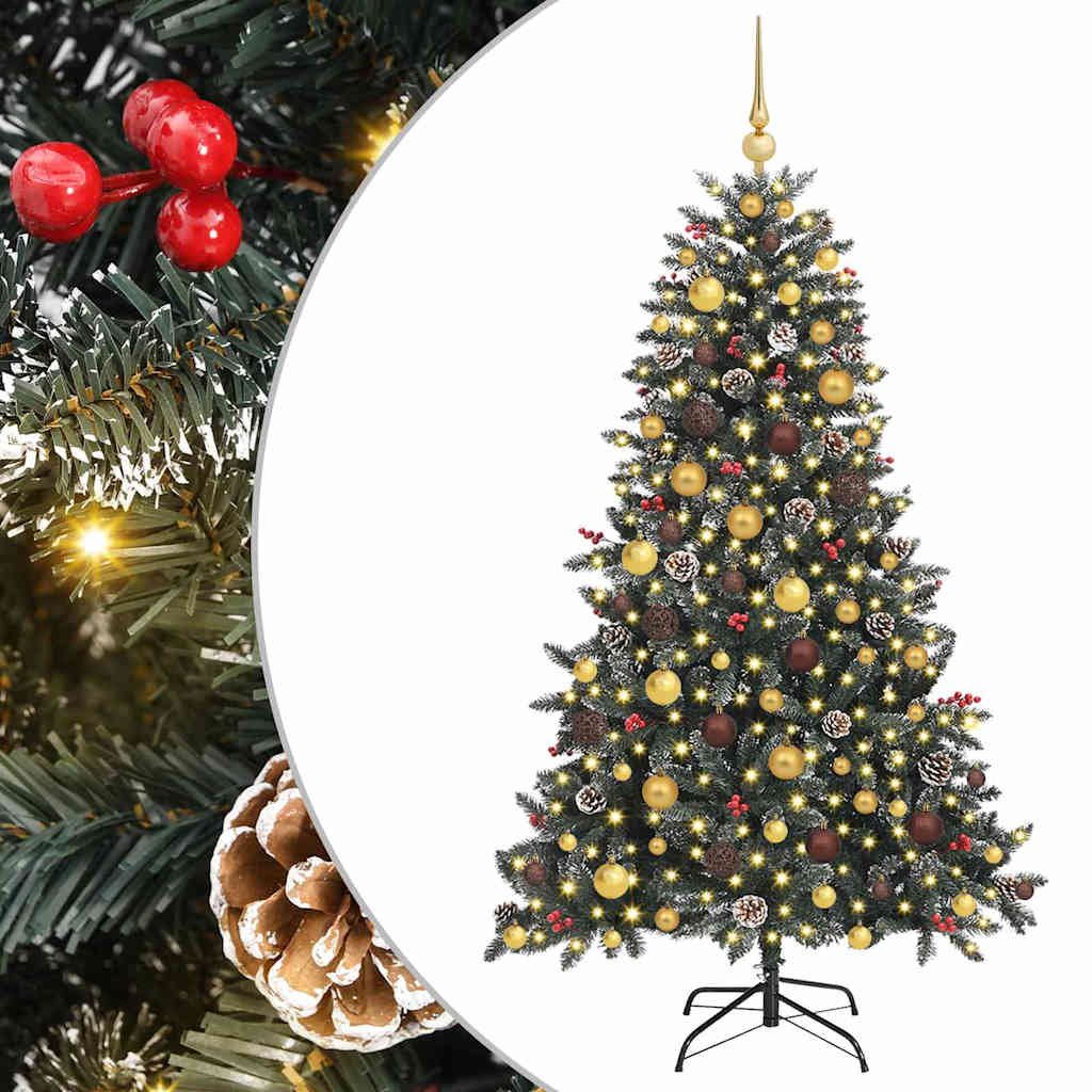 Vidaxl kunstkerstboom met 300 led groen 180 cm pvc en plastic en staal