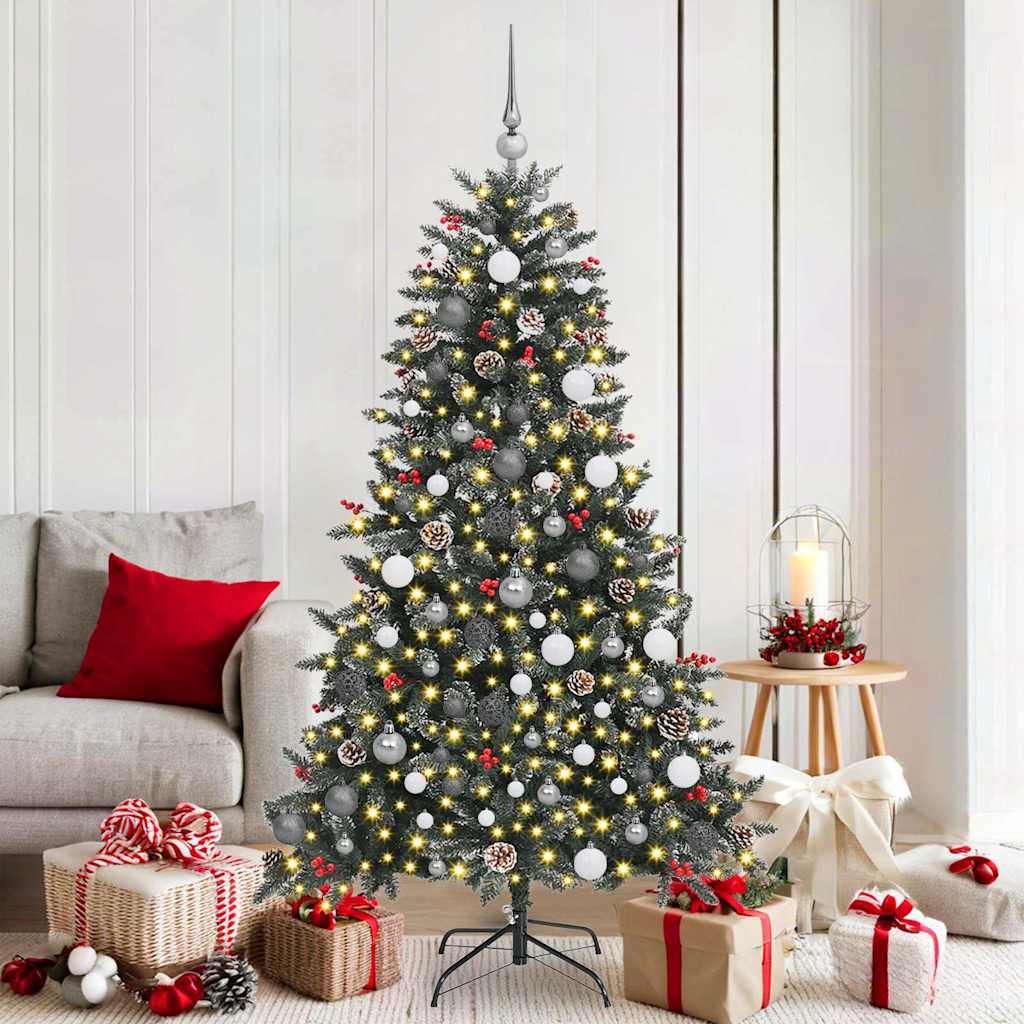 Vidaxl kunstkerstboom met 300 led groen 180 cm pvc en plastic en staal