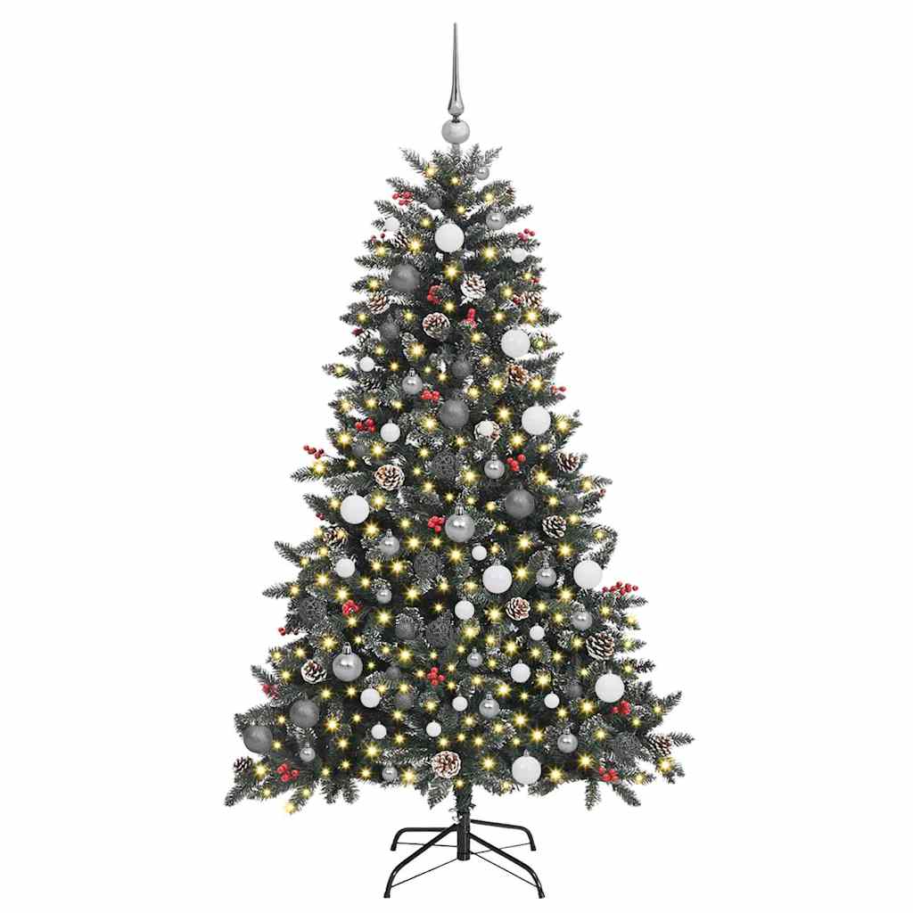 Vidaxl kunstkerstboom met 300 led groen 180 cm pvc en plastic en staal