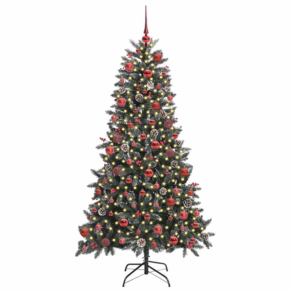 Vidaxl kunstkerstboom met 300 led groen 180 cm pvc en plastic en staal