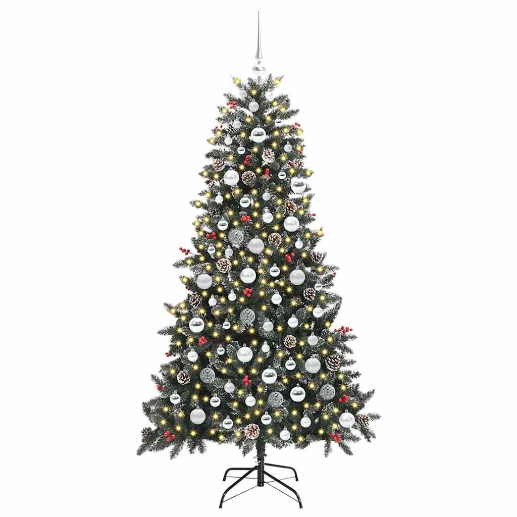 Vidaxl kunstkerstboom met 300 led groen 180 cm pvc en plastic en staal