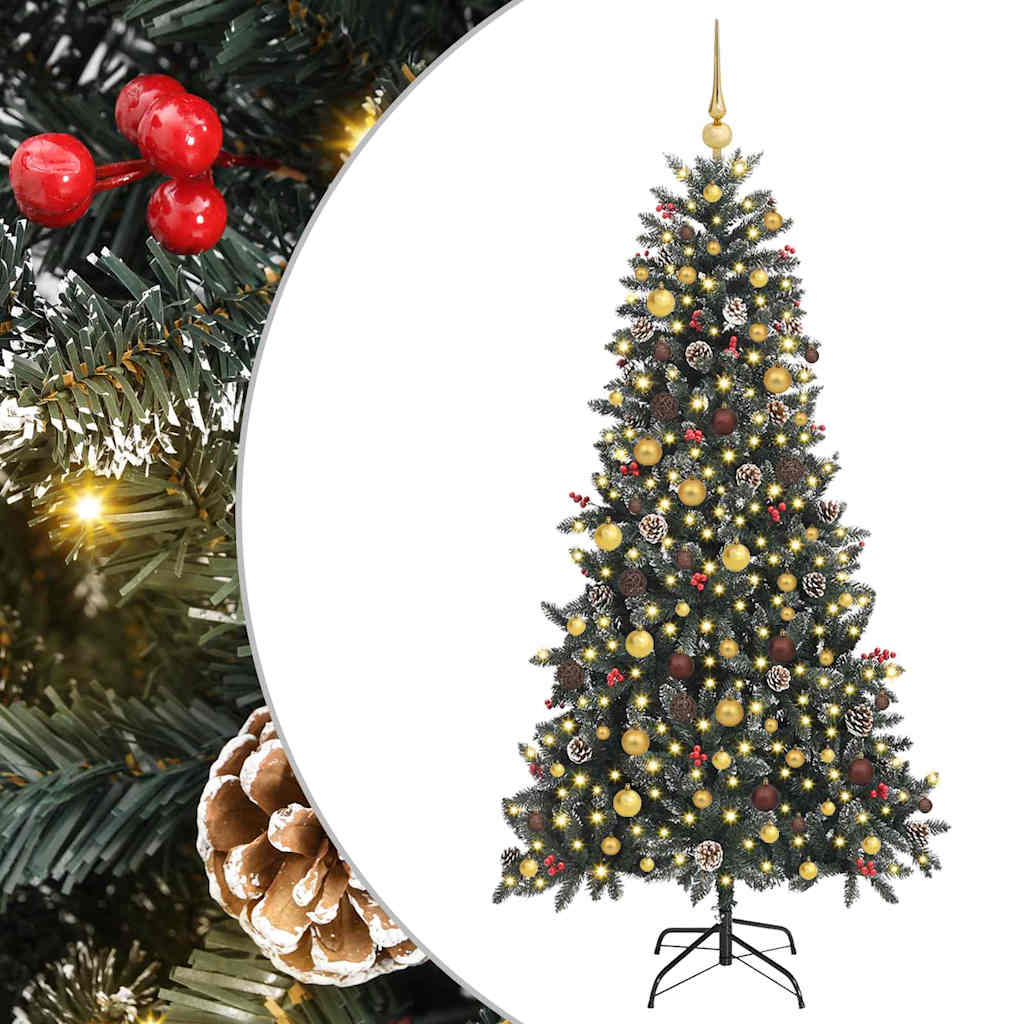 Vidaxl kunstkerstboom groen 210 cm pvc en plastic en staal